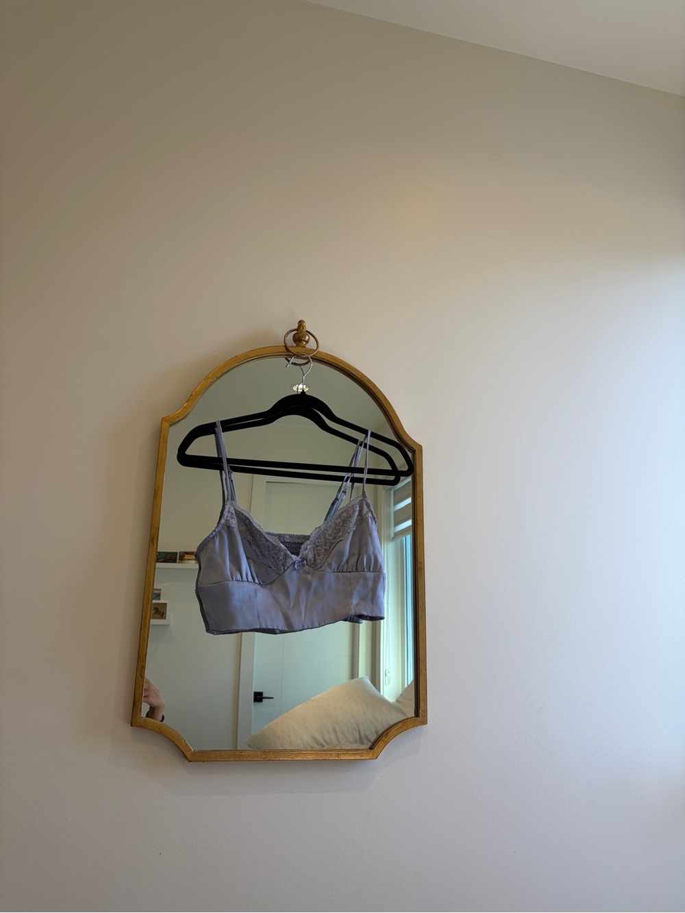 Aritzia Lace-Trim Crop Bralette in Light Lavender
